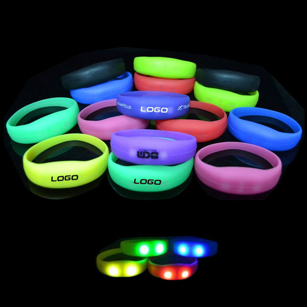 Motion activated silicone LED bracelet