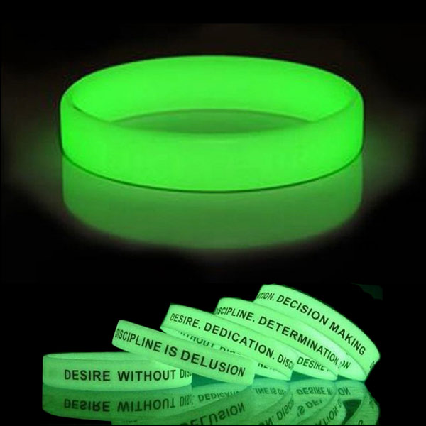 Glow in dark silicone bracelet