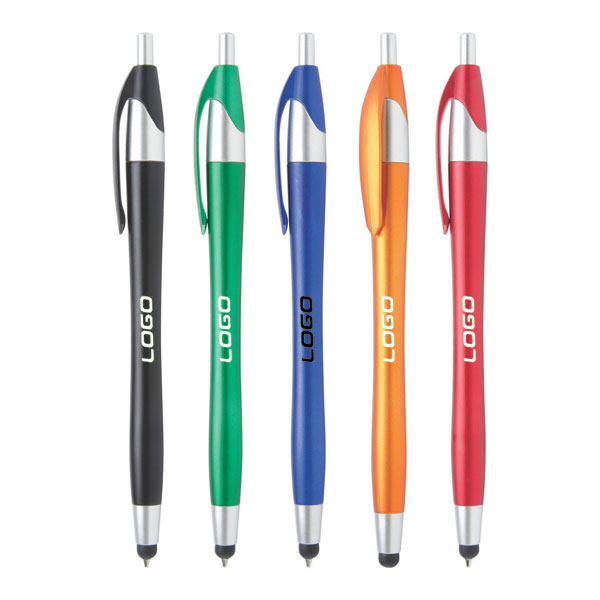 Metallic stylus ballpoint pen