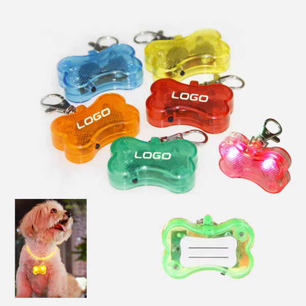 Dog bone shape LED flashing pet pendant