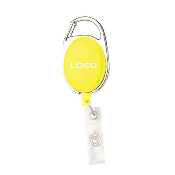 Retractable badge holder with metal hook
