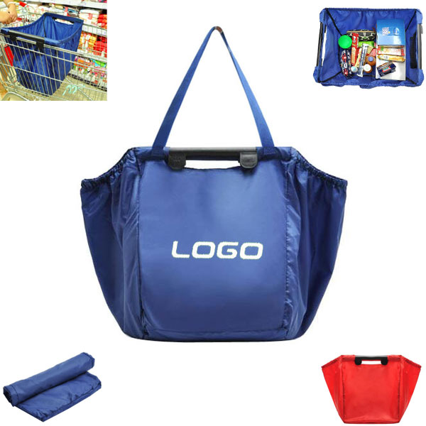 Trolly shopping cart bag with clips