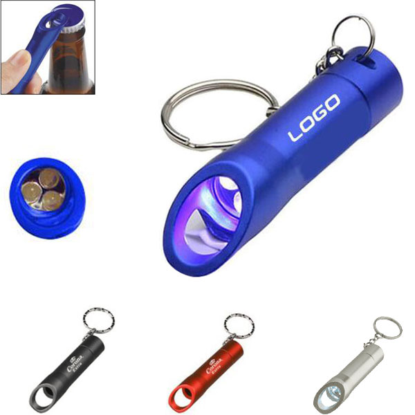LED keychain with bottle opener 