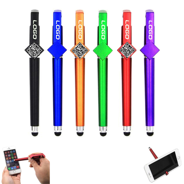 Stylus ballpoint pen with phone stand