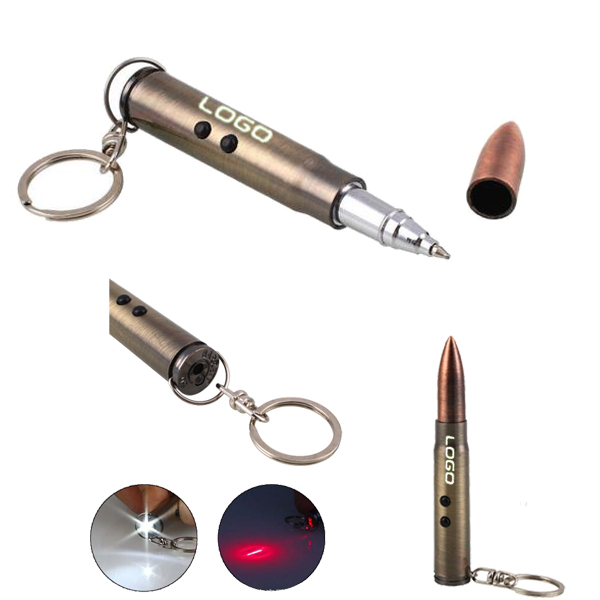 Bullet Shaped Laser Pointer with LED Flashlight and Ballpoint Pen