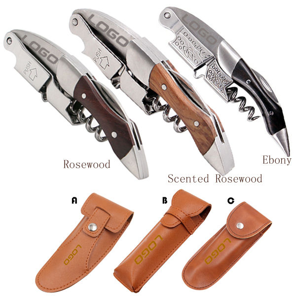 Nature Wood Waiters Corkscrew with PU Pouch