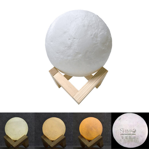 Rechargeable 3D moon lamp